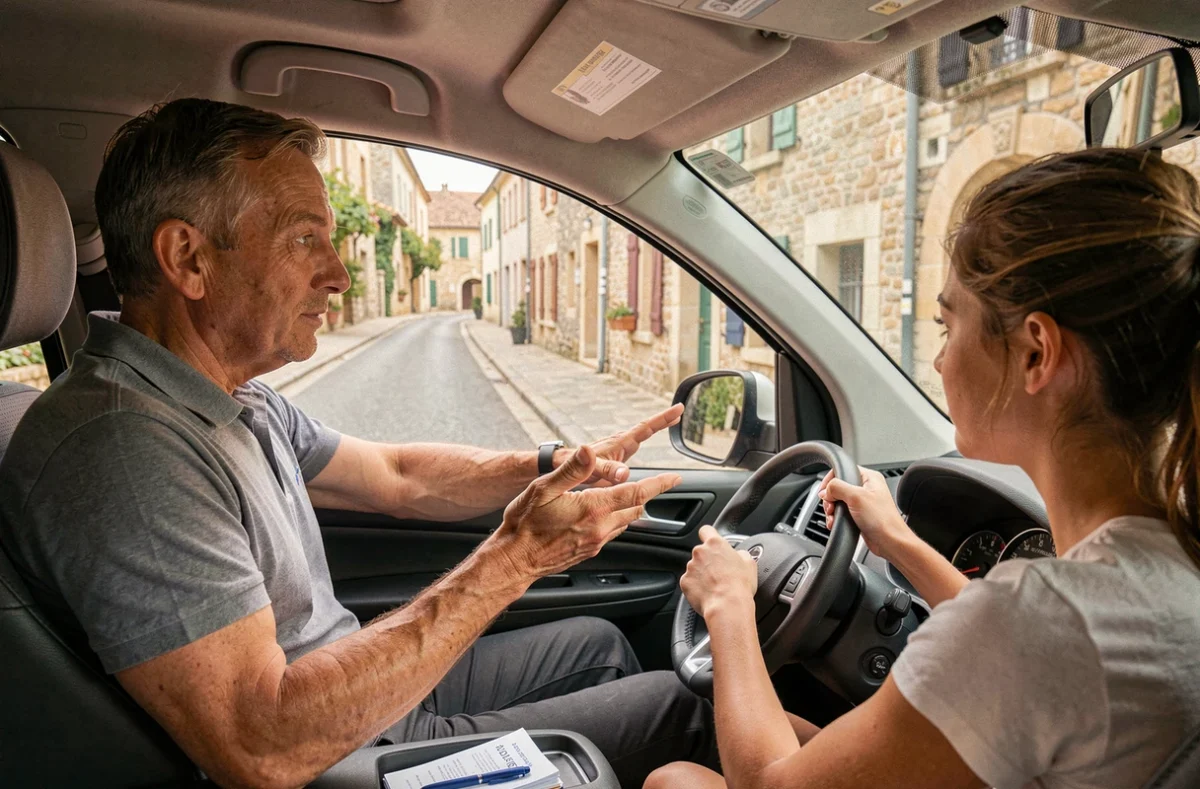 Moniteur de l'Auto-Ecole BERASCEIN accompagnant une élève dans les rues de Clermont
