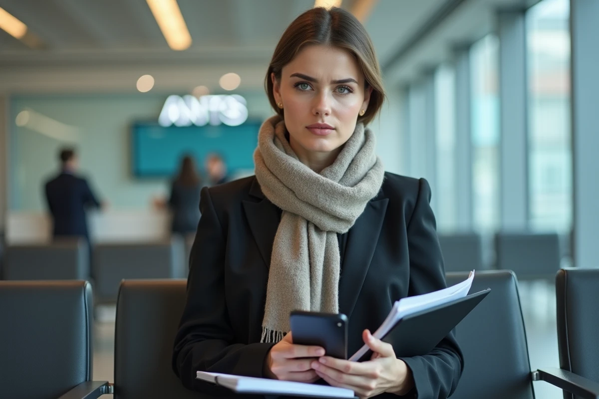 Jeune femme attentive dans un bureau moderne