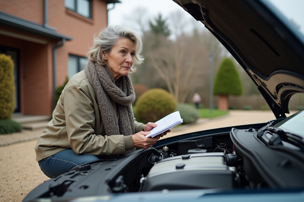 Femme vérifiant le niveau d