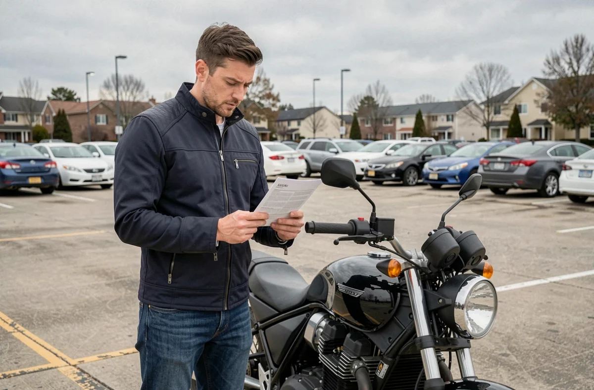 Motard comparant des offres d'assurance moto pas cher selon son profil de conducteur